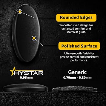 Hystar Aero Control | 40 Dot Mouse Skates for Glass Mousepad | Durable UPE Material | Rounded Edges | Quiet and Controlled Glide
