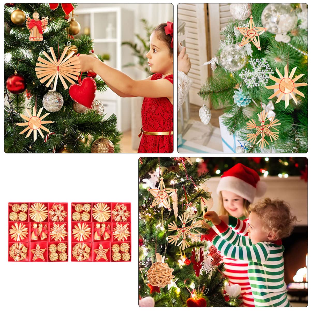 PRETYZOOM 2 Sätze -anhänger Weihnachtsdekorationen Weihnachtskugeln Als Ornamente Handgefertigte Weihnachtsdekoration Weihnachtsanhänger Aus Partyzubehör 2 Boxen * 2