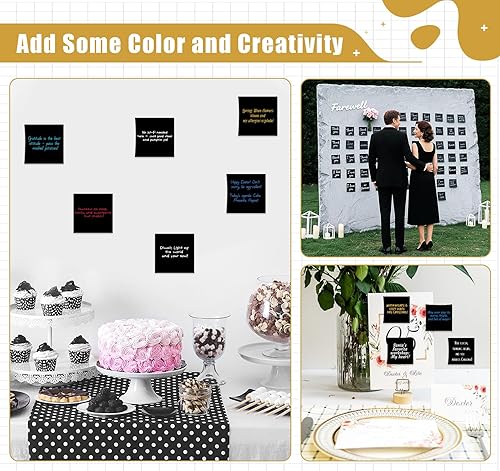 Miniatura 7 de Notas adhesivas negras de 3 x 3 pulgadas, 6 blocs de notas autoadhesivas, 100 hojasbloc, almohadillas adhesivas estéticas para oficina, escuela,