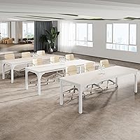 Vista 15 de Mesa de conferencias de 6.56 pies, mesa de seminario rectangular grande súper resistente para 8 personas, mesas largas de negocios, 1 unidad