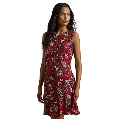 Lauren Ralph Lauren Floral Crinkle Georgette Shift Dress Women