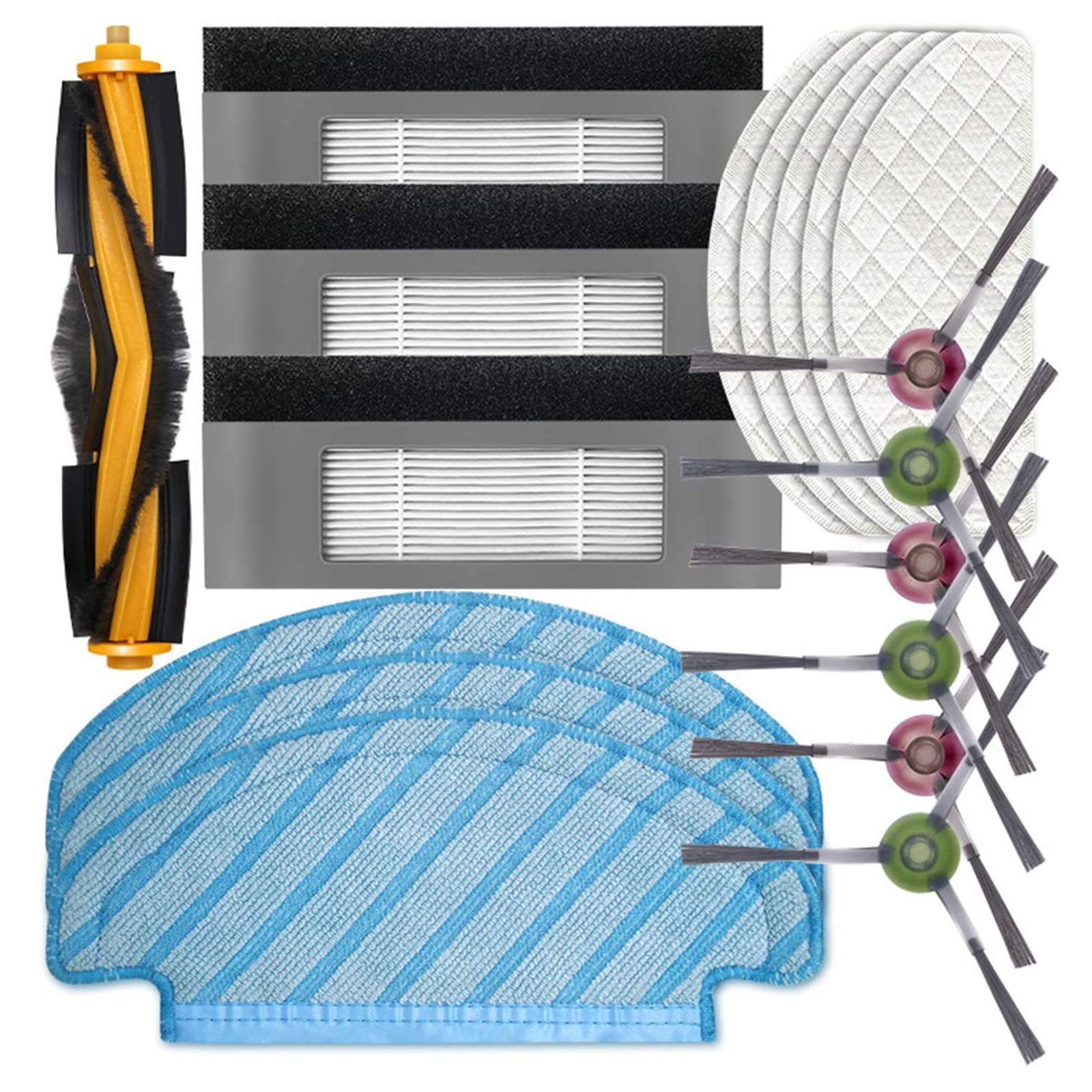 Filtro HEPA y cepillos de alta filtración para Ecovacs Deebot Ozmo T8 con mopas de microfibra