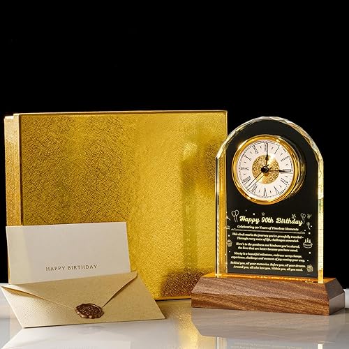 Miniatura 12 de Reloj de regalo de cumpleaños número 80 para mujeres y hombres, regalo para mamá, papá, abuela o abuelo de 80 años con base de luz LED de madera,