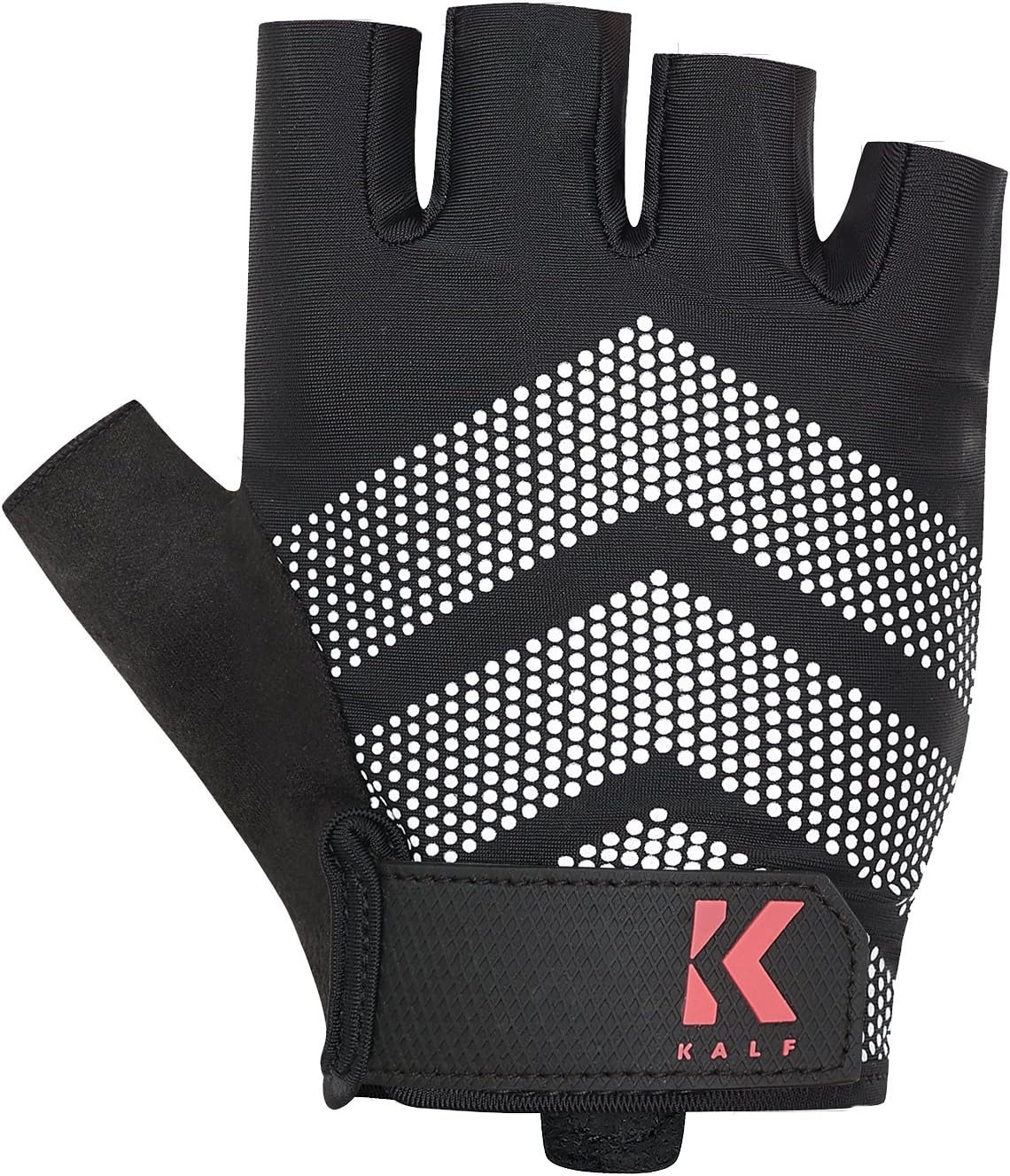 Kalf Mens Half Finger Abrasion Resistant Goat Leather Breathable Cycling Mitts M Black
