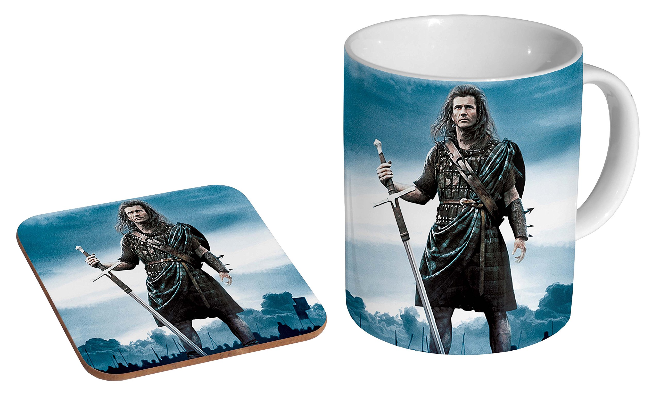Mugmart White Braveheart Awesome Ceramic Coffee Mug + Coaster Gift Set