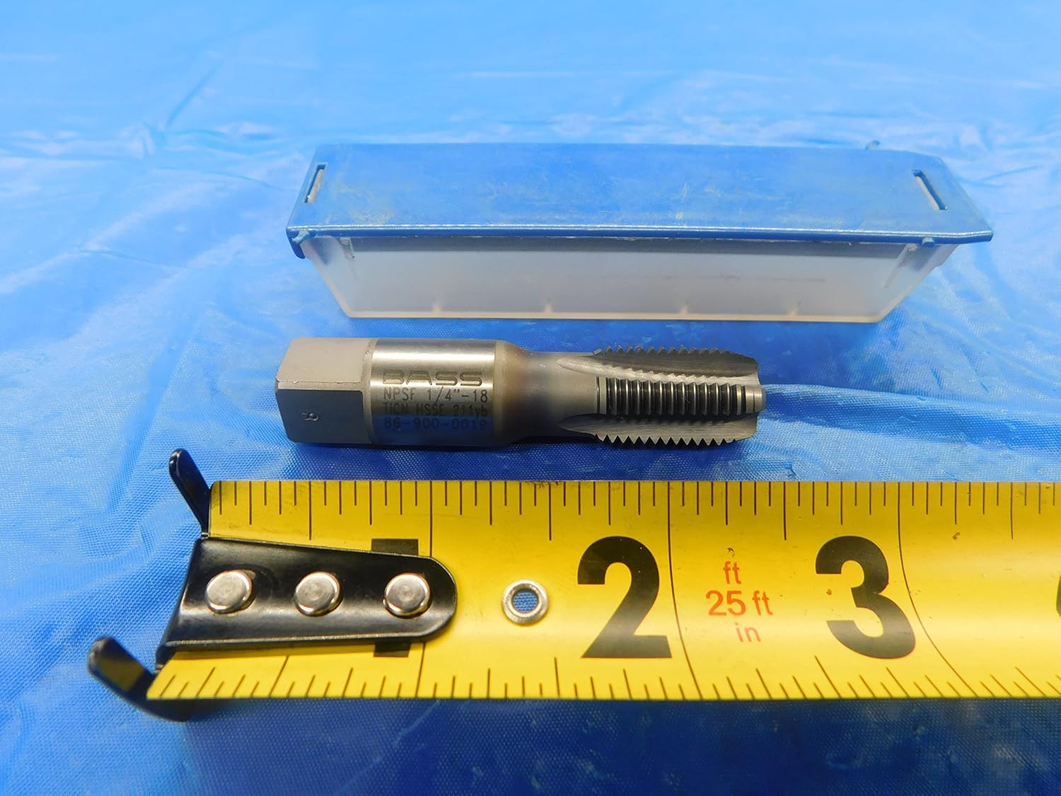 New BASS 1/4 18 NPSF HSSE TiCN Coated Pipe TAP 4 Straight Flute .25 86-900-0019 - AS0936AZ2