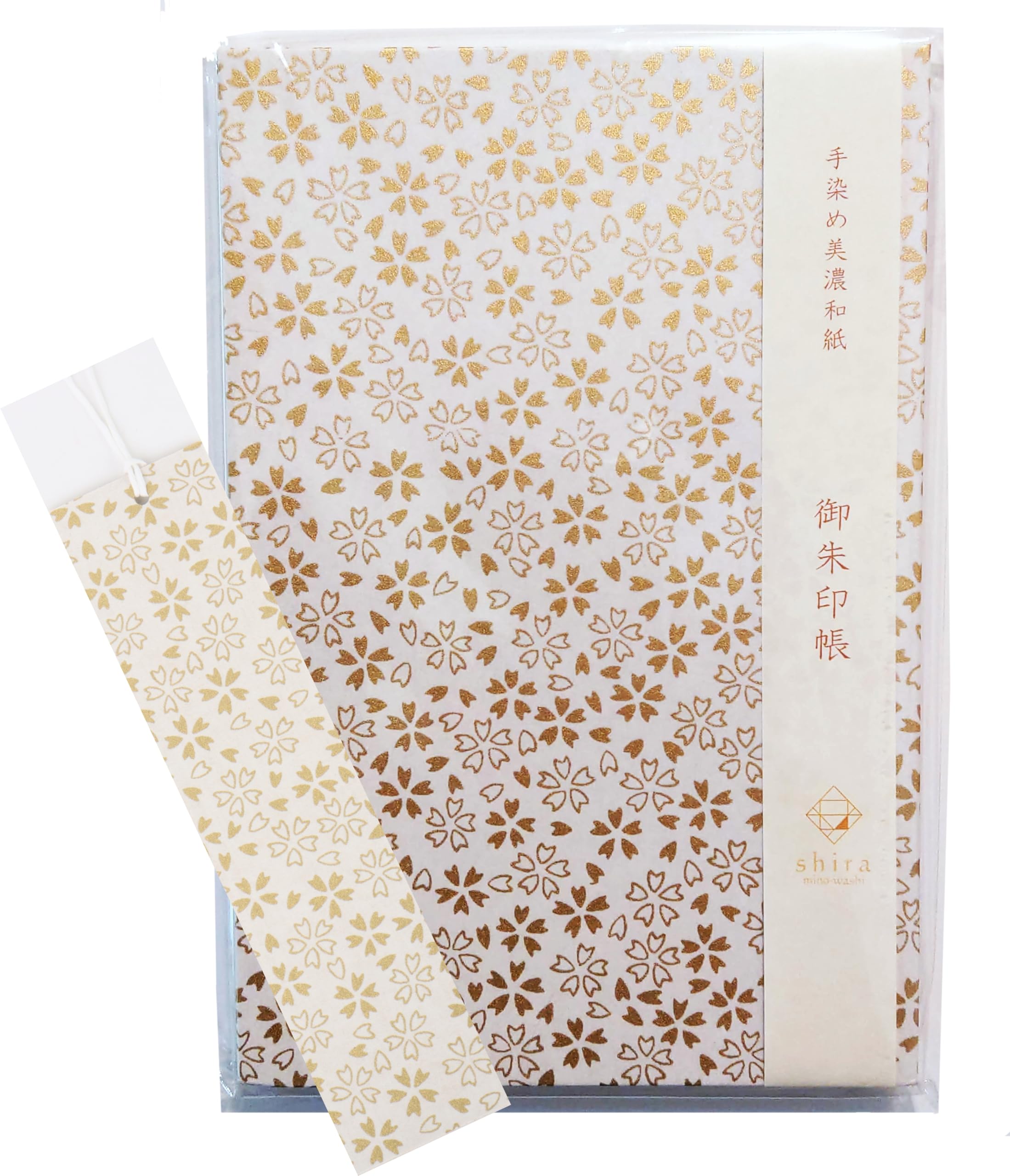 Amazon | 石川紙業 御朱印帳 + お揃いの柄のしおり (白 shira 桜