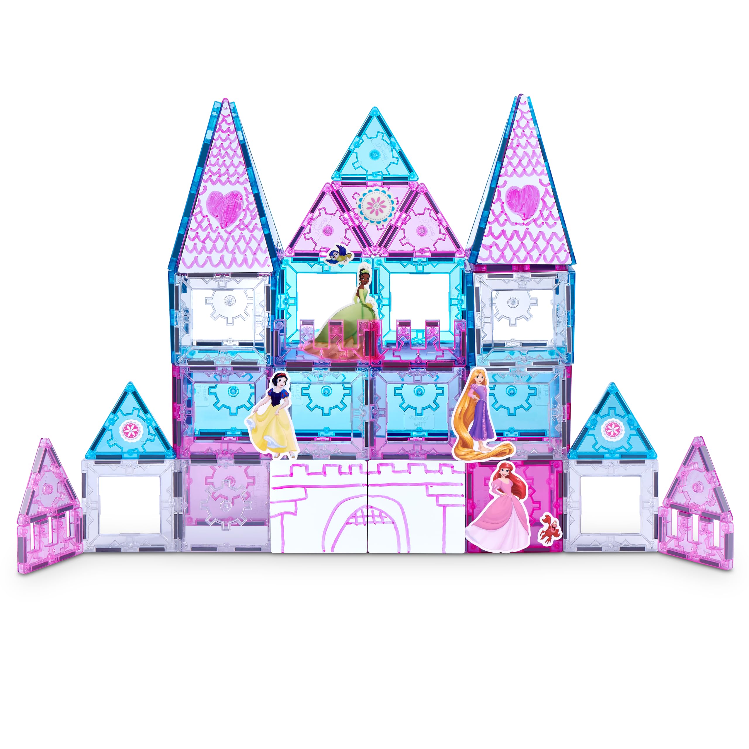 Set di gioco con tessere magnetiche del Castello delle Principesse Disney, composto da 70 pezzi (S1)