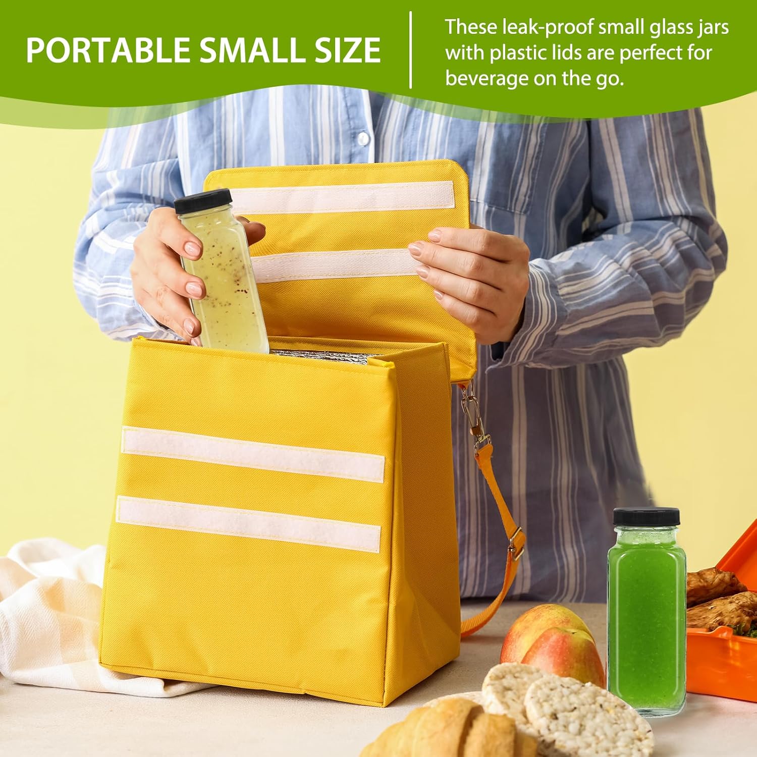 Alotpower 8 oz Glass Juice Bottles with Lids 12Pack, 240ml Square Reusable Drinking Bottles for Juicing, Water, Kombucha Juices, Milk, Beverages and More (8fl.oz, Set of 12) - Image 7