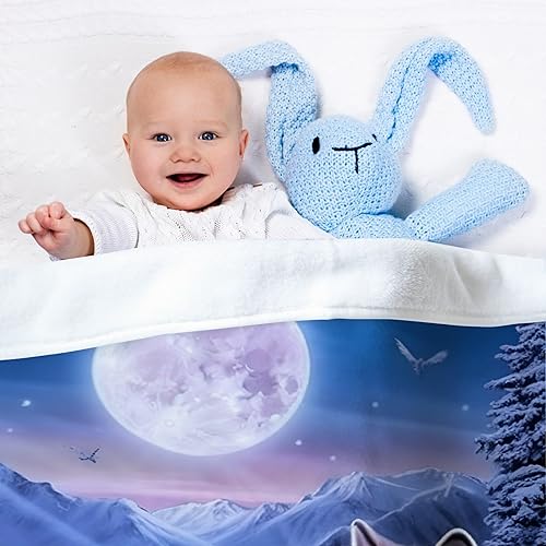 Miniatura 5 de Manta de bebé de lobo, regalo súper suave, manta acogedora para recién nacido, manta de recepción para bebé, manta para cuna de 40 x 30 pulgadas