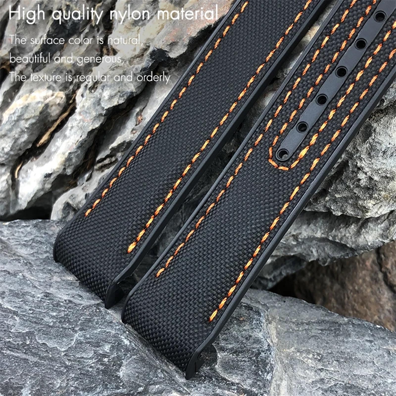 Nuovo cinturino bicolore da 20 mm 22 mm adatto per cinturino per orologio in pelle di nylon e silicone Omega Planet Ocean Seamaster