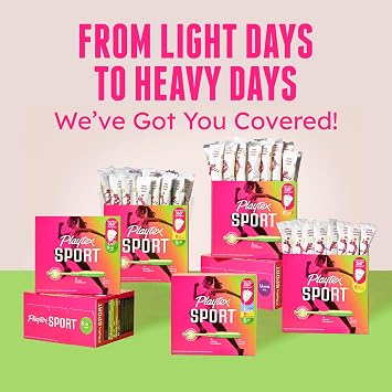 Playtex Sport Tampons Multipack, Regular/Super/Super Plus Absorbency, 46ct