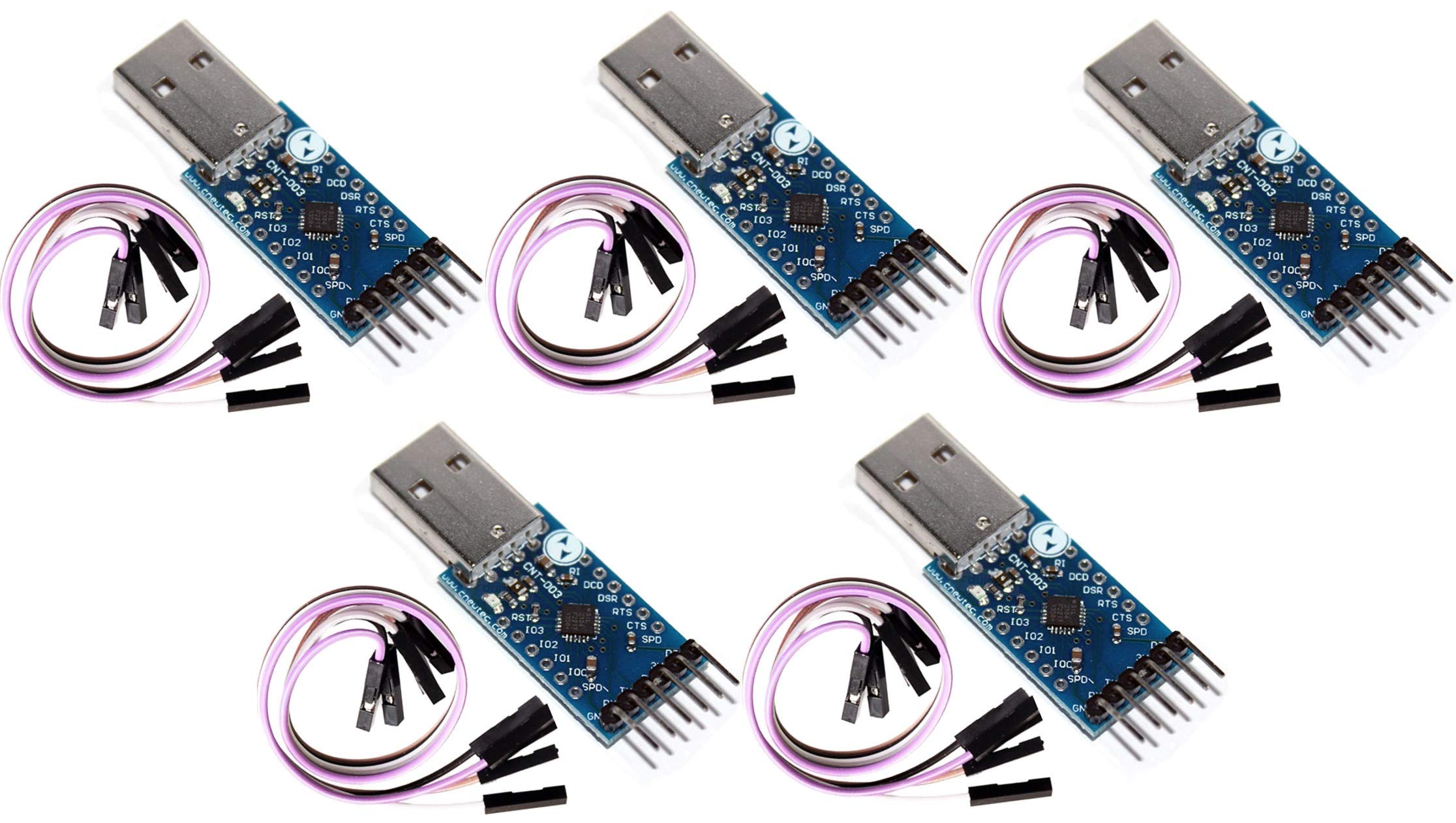 5 pezzi Convertitore seriale del modulo connettore a 6 pin CP2104 da USB a RS232 TTL UART