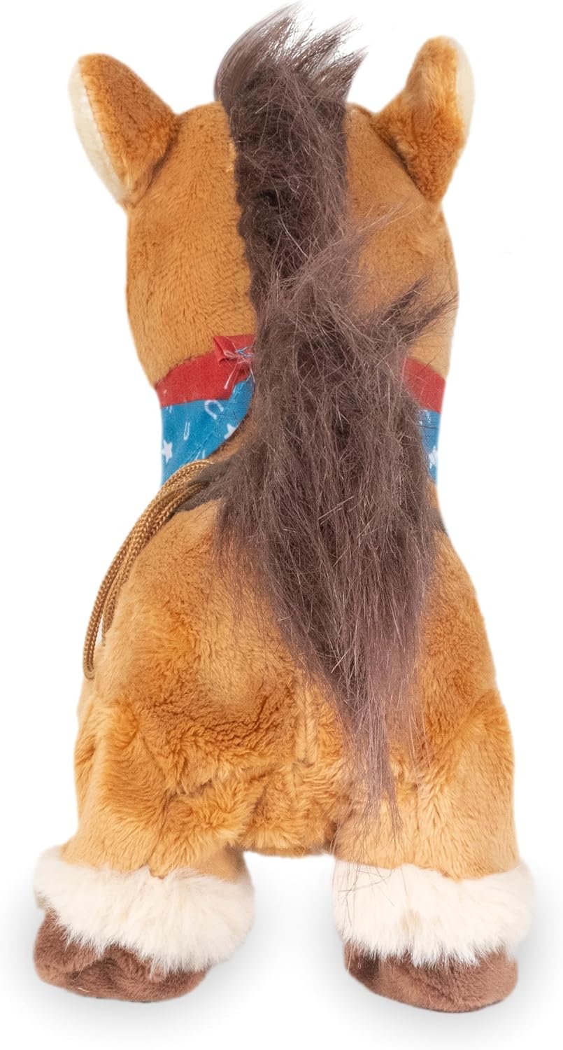 Cuddle Barn - Colt | Walking Horse Toy - Interactive Plush Pony Says Western Cowboy Catchphrases and Trots to Music - The Lone Ranger Theme Song, 8 inches