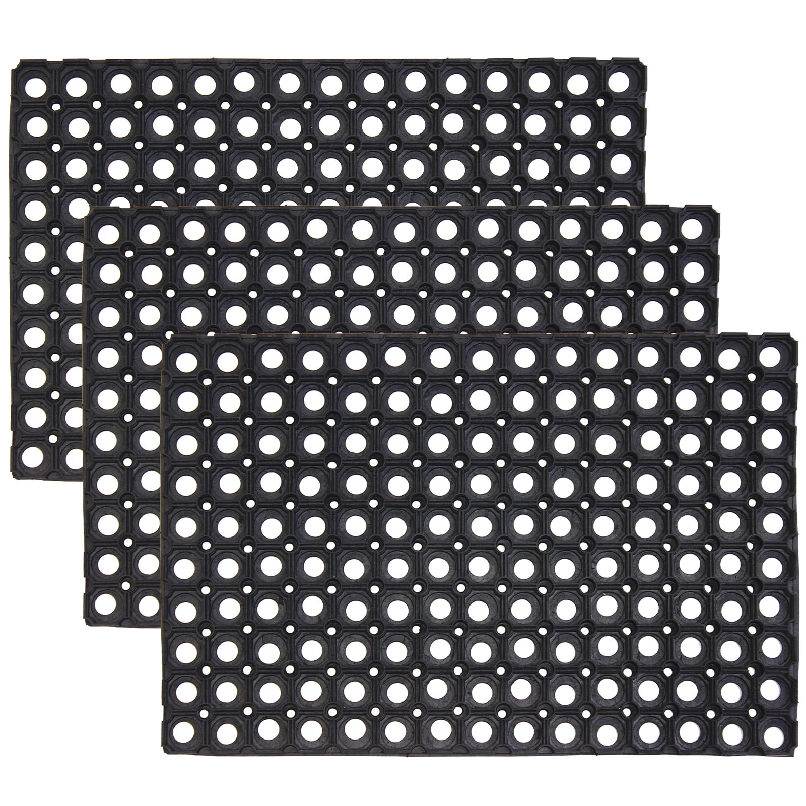 EDS Rubber Door Mat Heavy Duty Non-Slip Entrance Floor Door Mat Indoor & Outdoor Mats for Front Door Dirt Scrapper Garden Matting Welcome Grid Design (3, 40 x 60 cm)