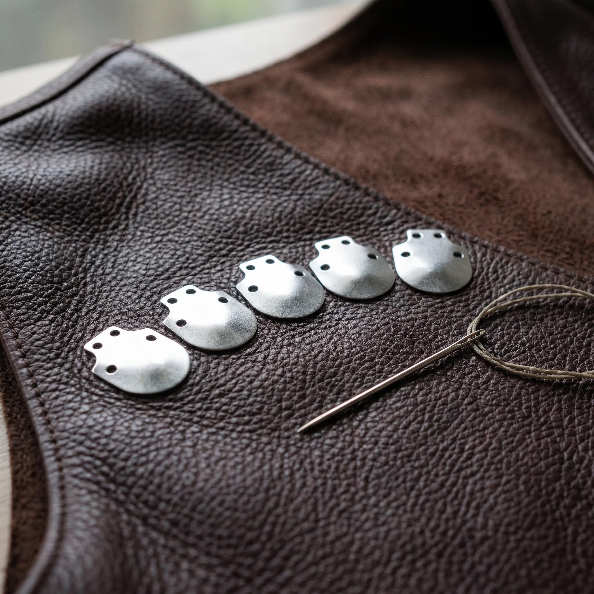100 Pezzi Scaglie Medievali in Acciaio Inox Argento per Costumi e | Design a Squama di Pesce, Facili da Rivettare e Cucire, Sostituibili, Leggere per Halloween e Rievocazioni