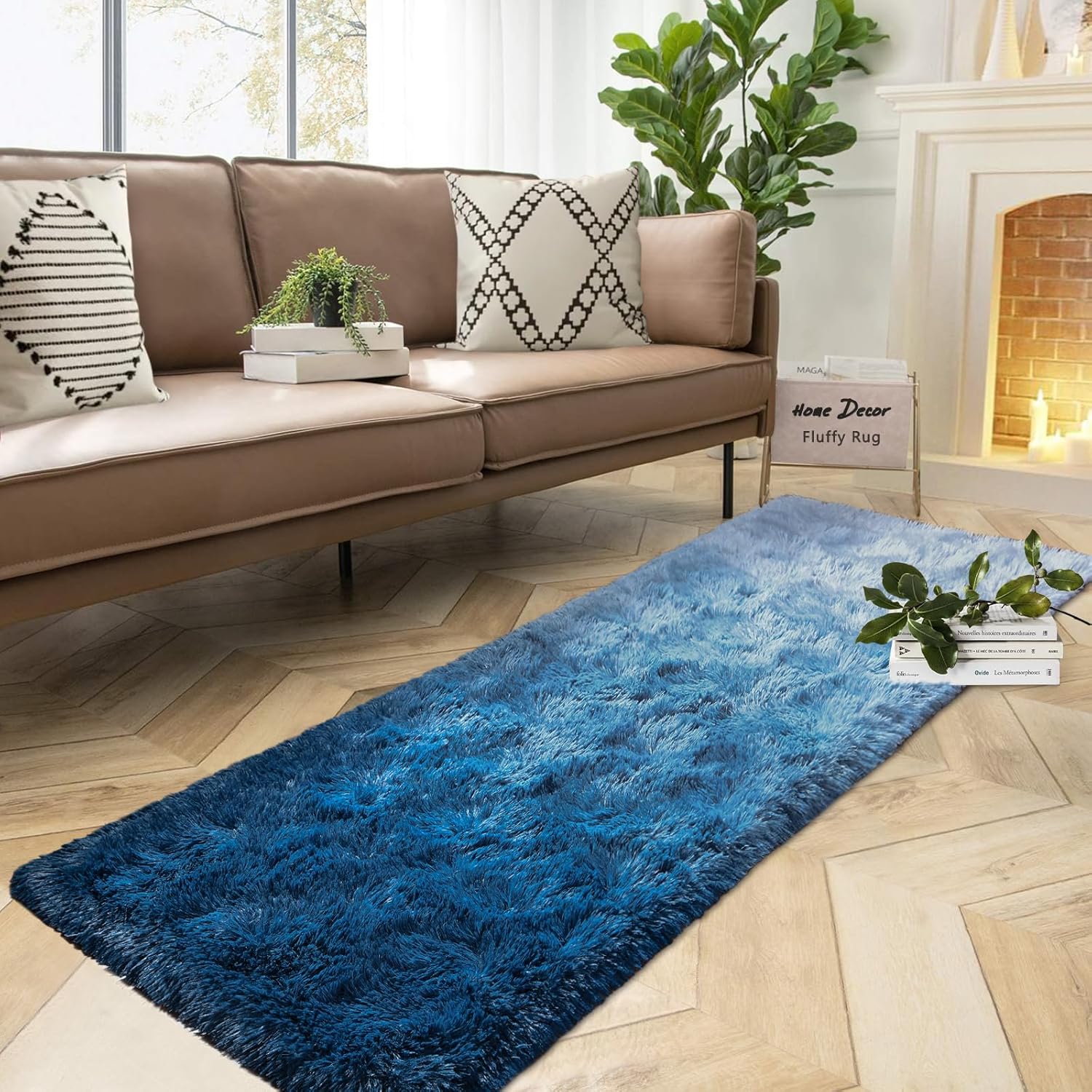 Amazon.com: DweIke Luxury Shaggy Runner Rugs for Bedroom, 2x6 Feet ...