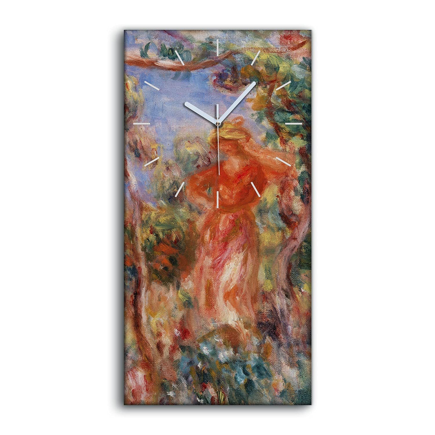 Tableau horloge 30x60cm image art mural abstrait forestier sans tic tac