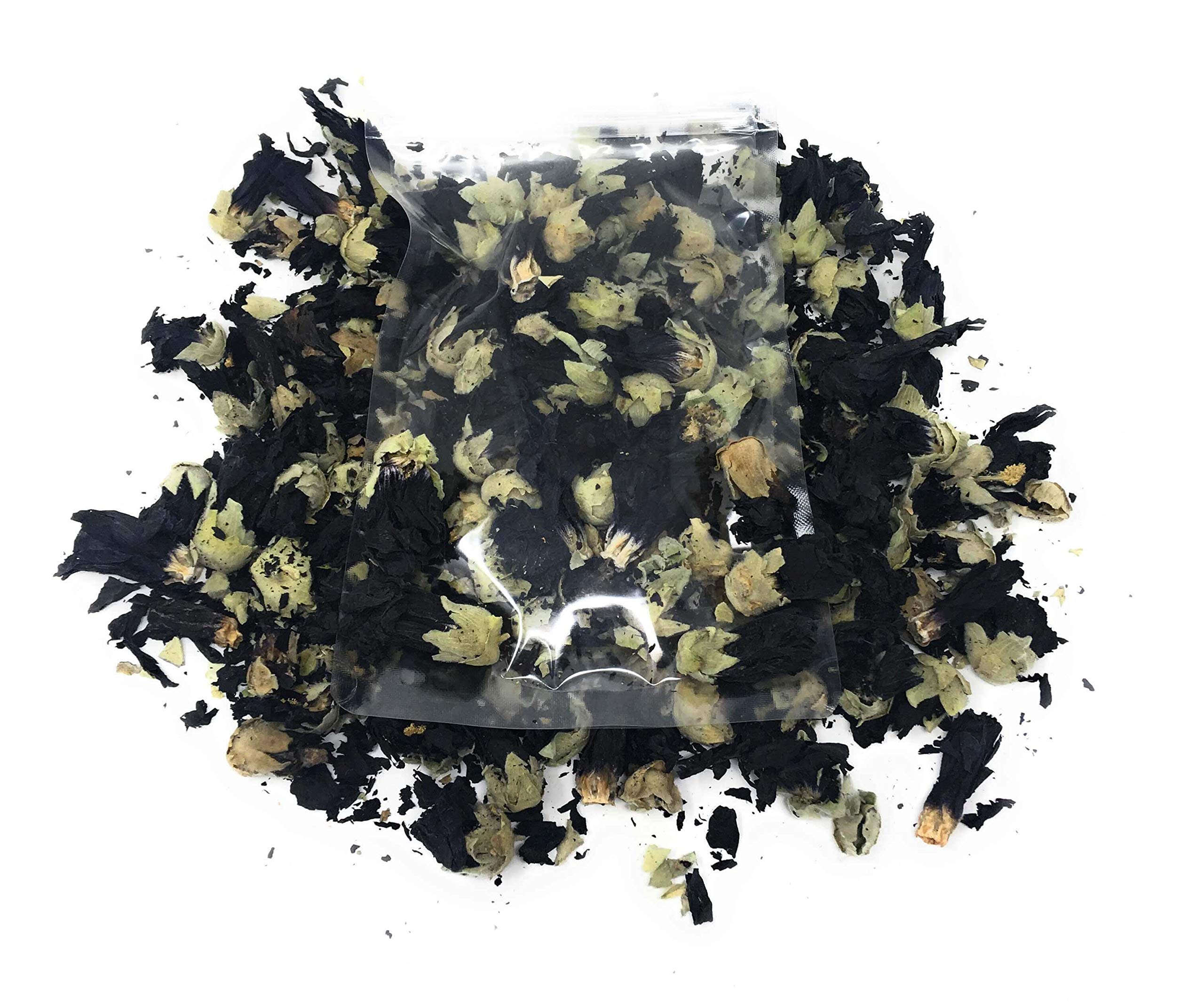 Black Mallow Flower Buds from Germany - Net Weight 0.52oz / 15g - Mesmerizing Black, Beautiful Eye-catcher for Herbal Infusion, Tea, Salads and Dessert