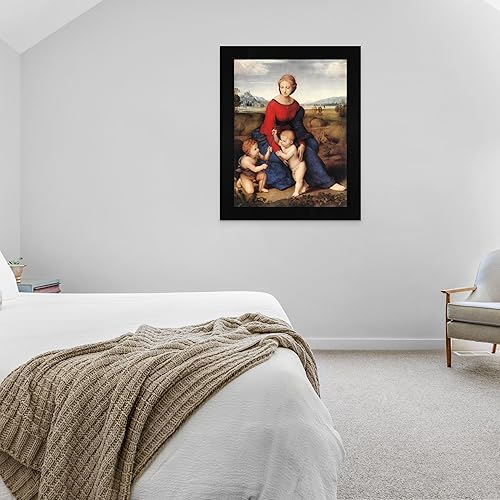 Vista 141 de Cabaña perdida de San Jorge y el dragón de Raphael Impresión en marco plano negro Reproducción de pintura de obras de arte fino Póster 2-San