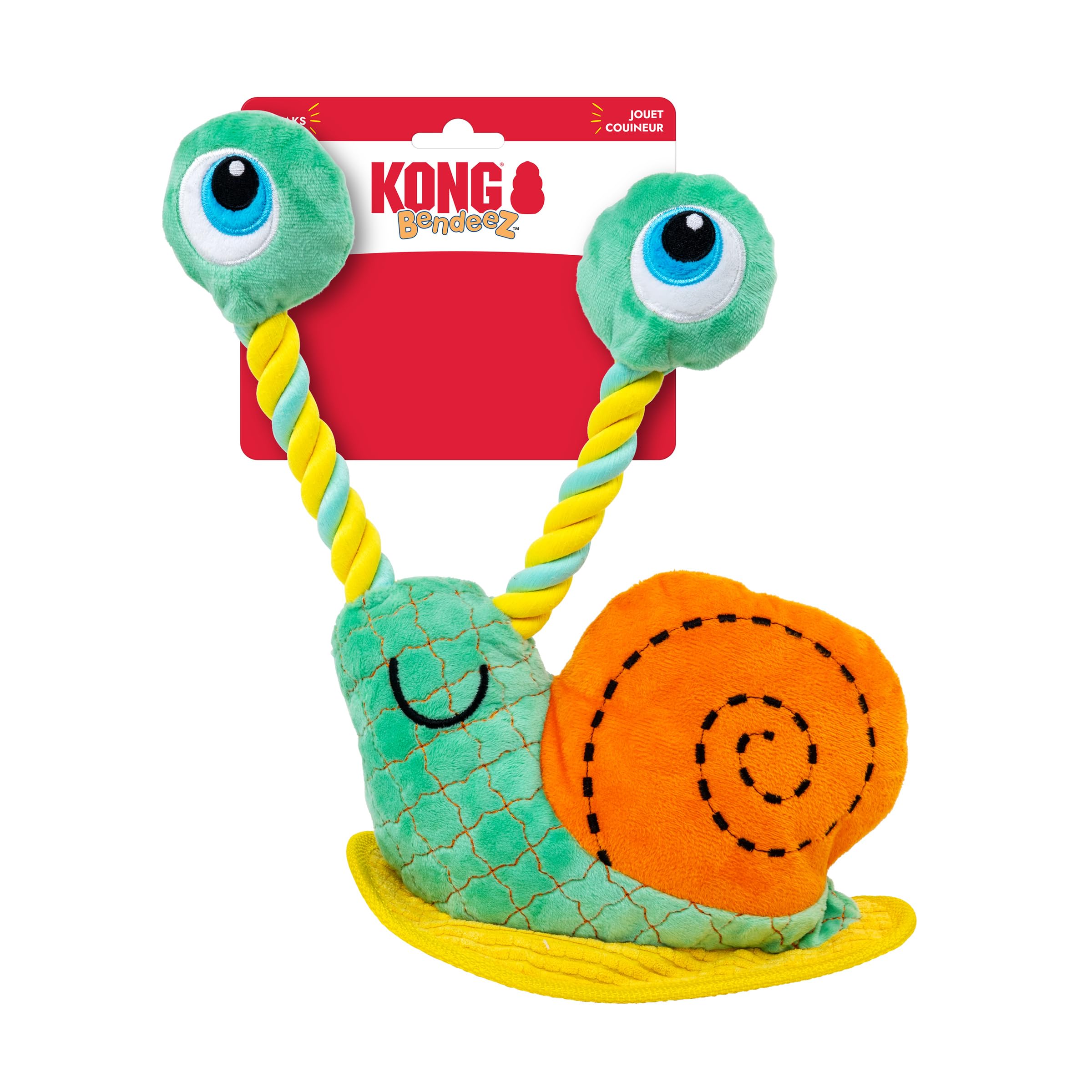 KONG Bendeez Jouet escargot pour chien Taille L | Jouet en peluche robuste