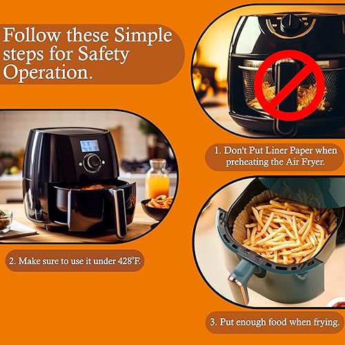 Miniatura 4 de Forros para freidora de aire, 125 forros de papel desechables antiadherentes para freidora de aire para microondas, a prueba de agua, a prueba de