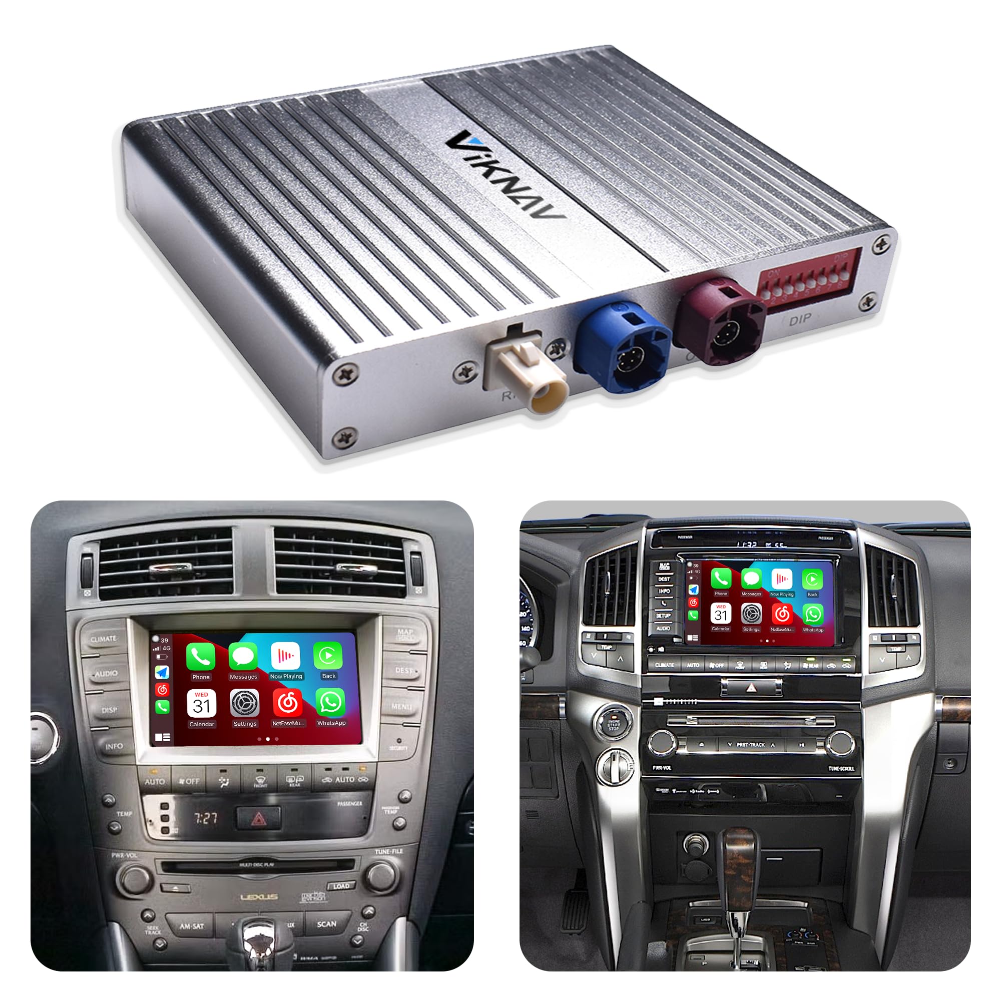 for Lexus is 2005 2006 2007 2008 Wireless CarPlay Android Auto Linux Interface Box Fit for Original Car Radio Upgrade GPS Navigation