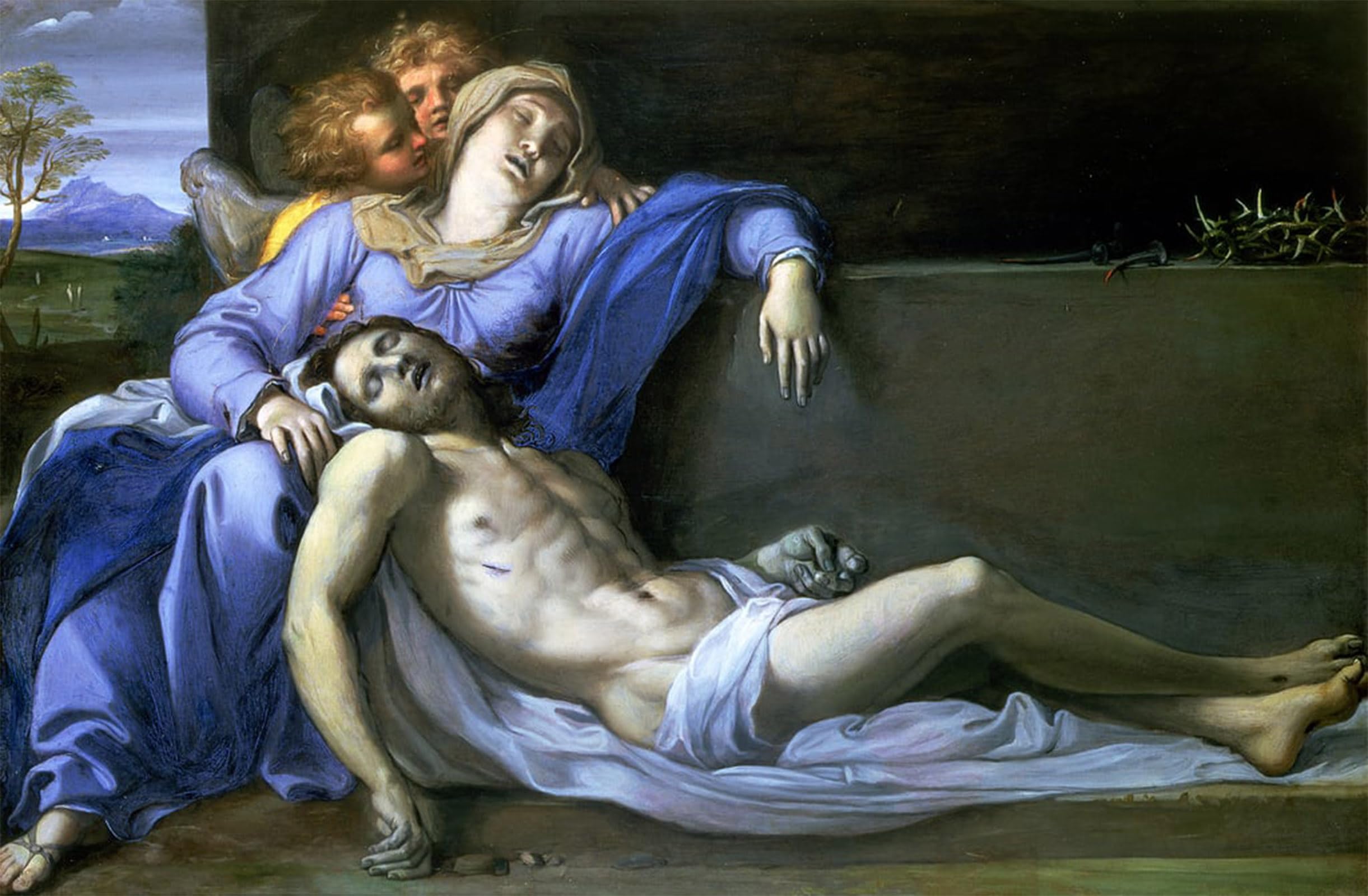 ARTXLXXBN Famous Painting Art Wall Decor Abstract Art Picture Pieta by Annibale Carracci Animal Pictures for Home Decor 60x90cm