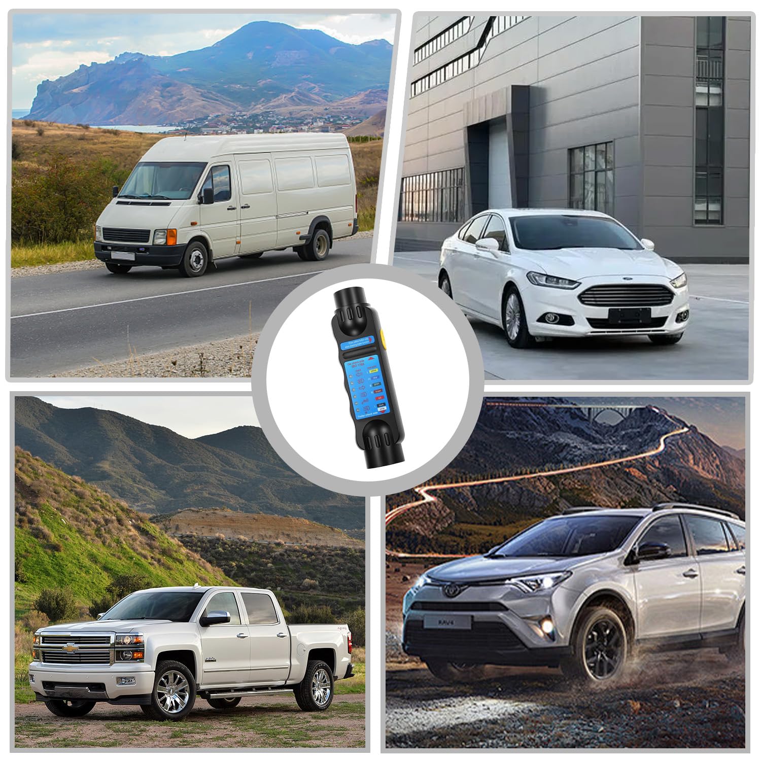 Anhänger Tester 7/13 polig Trailer Tester, Anhänger Prüfgerät 12V Anhängerbeleuchtung Steckdose Schaltungen Testgerät, Schaltkreisprüfgerät für Autos, LKW RV Wohnwagen Anhänger Beleuchtung Diagnose