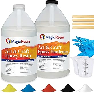 - Epoxy Resin Kit for Art & Craft | 1 Gallon(128oz) | Odorless | Crystal Clear Epoxy Resin | Jewelry, Earrings, Coasters, Casting, Molding, Crafting & More | Includes Many Accessories