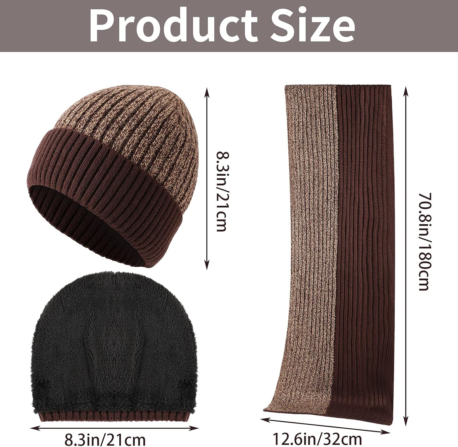 2 Sets of Winter Beanie Hat Winter Hat Warmer Long Scarf Winter Scarf Touchscreen Gloves for Men and Women (Khaki and Wine Red) at  Men’s Clothing store