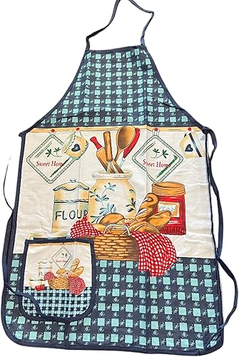 Lunch Money Sweet Home Bakery Bakery - Delantal de cocina hecho en casa con pan fresco, 20 x 30 pulgadas, Azul