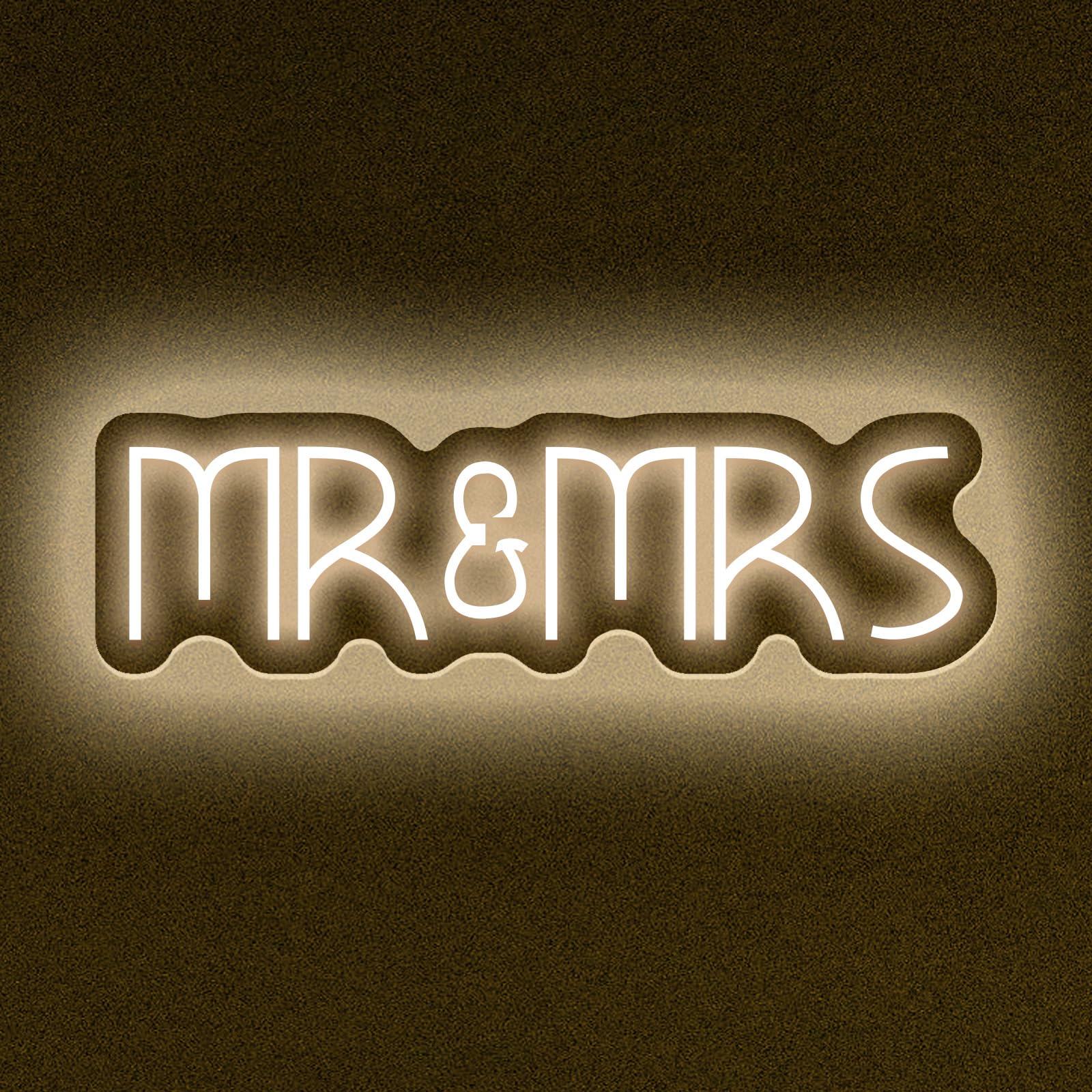 Mr & Mrs Neon Schild Neon-Licht LED Hintergrund Wand Dekoration USB-Netzschalter dimmbar Hochzeitsfest Dekoration Geschenk Jubiläum Verlobungsfest (Warm Weiß)