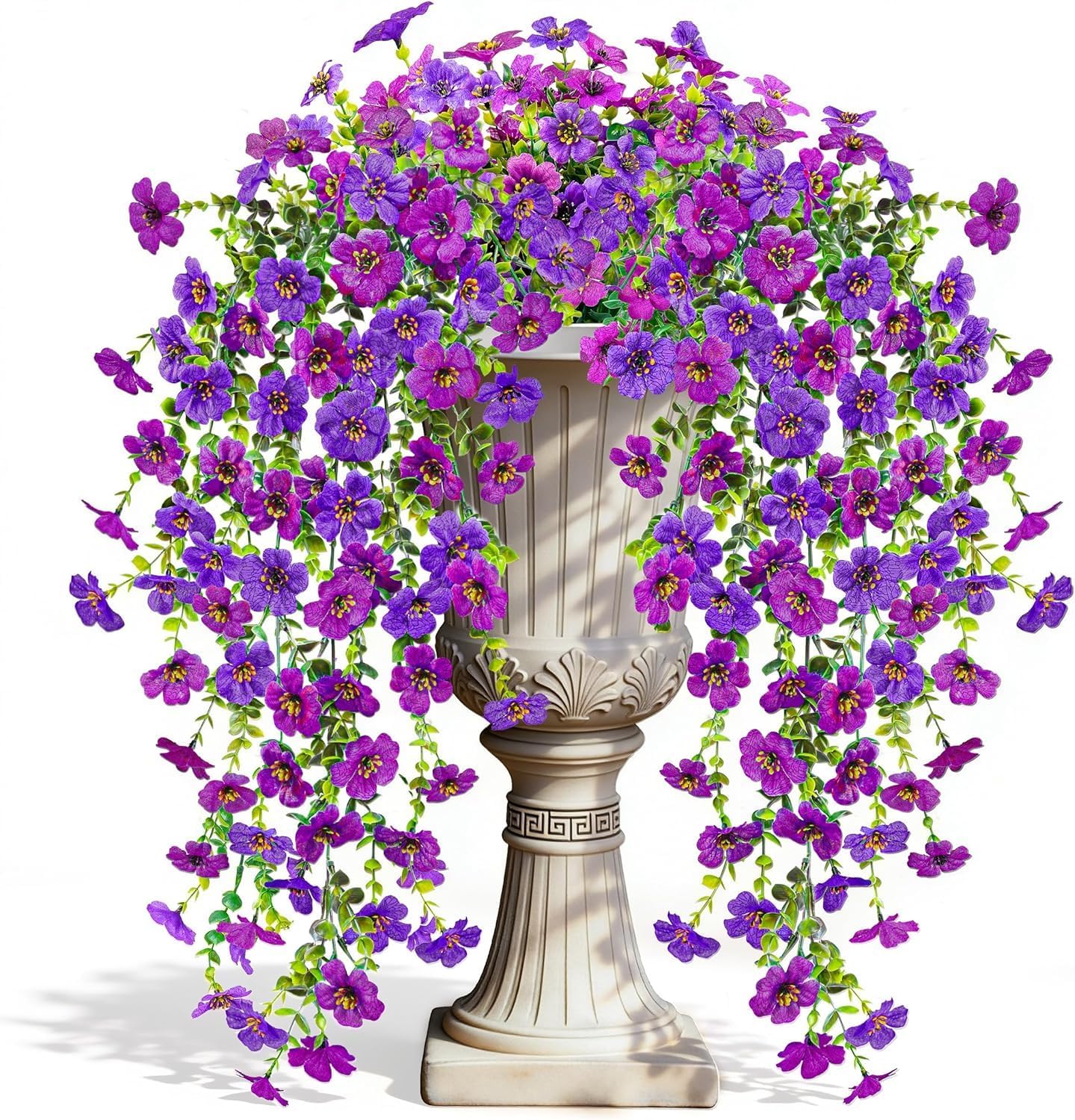 Der Rose Artificial Flowers for Outdoors UV Resistant Fake Hanging Flowers for Spring Decoration, Realistic Faux Flowers with Trailing Vines for Porch Patio Balcony Fence Garden Decor