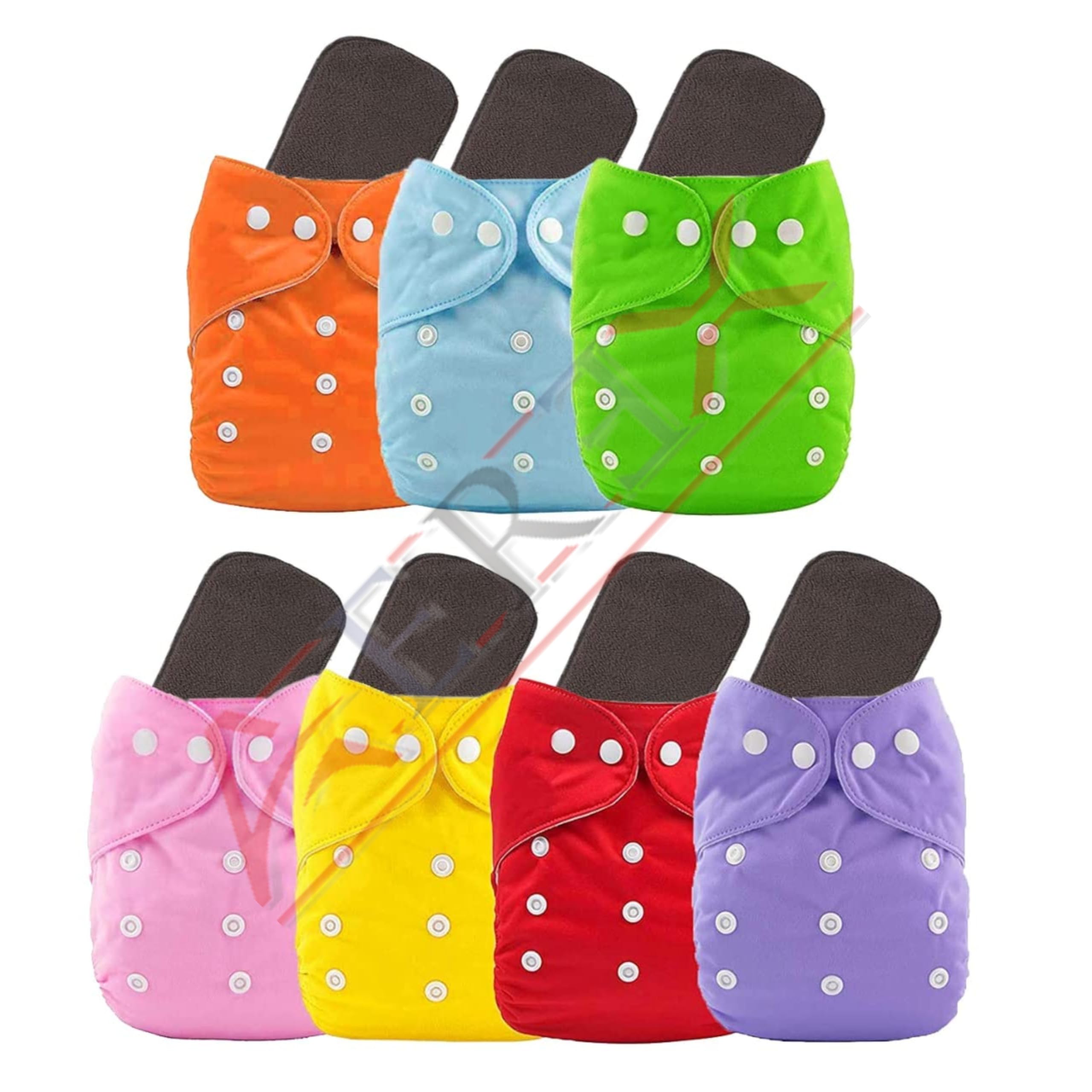 AEREX Reusable Baby Cotton Cloth Diapers For 0 to 1 Year With Black Insert Pads Leak Proof Washable Diapers For New Born Babies Adjustable Pocket Cloth Diaper Nappies (Multicolor, Pack of 1)-image-19