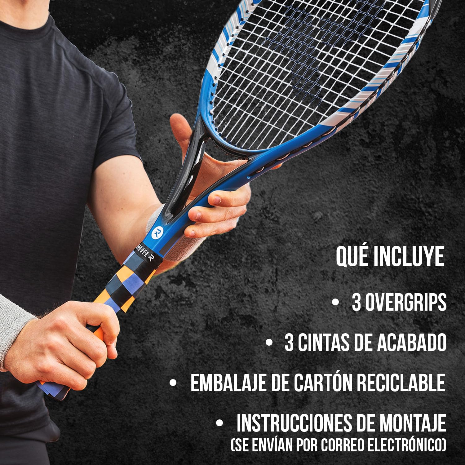 Raquex Evoke Overgrip - Over Grip para Raquetas de Padel, Tenis, bádminton y Squash. Paquete de 3 Grips