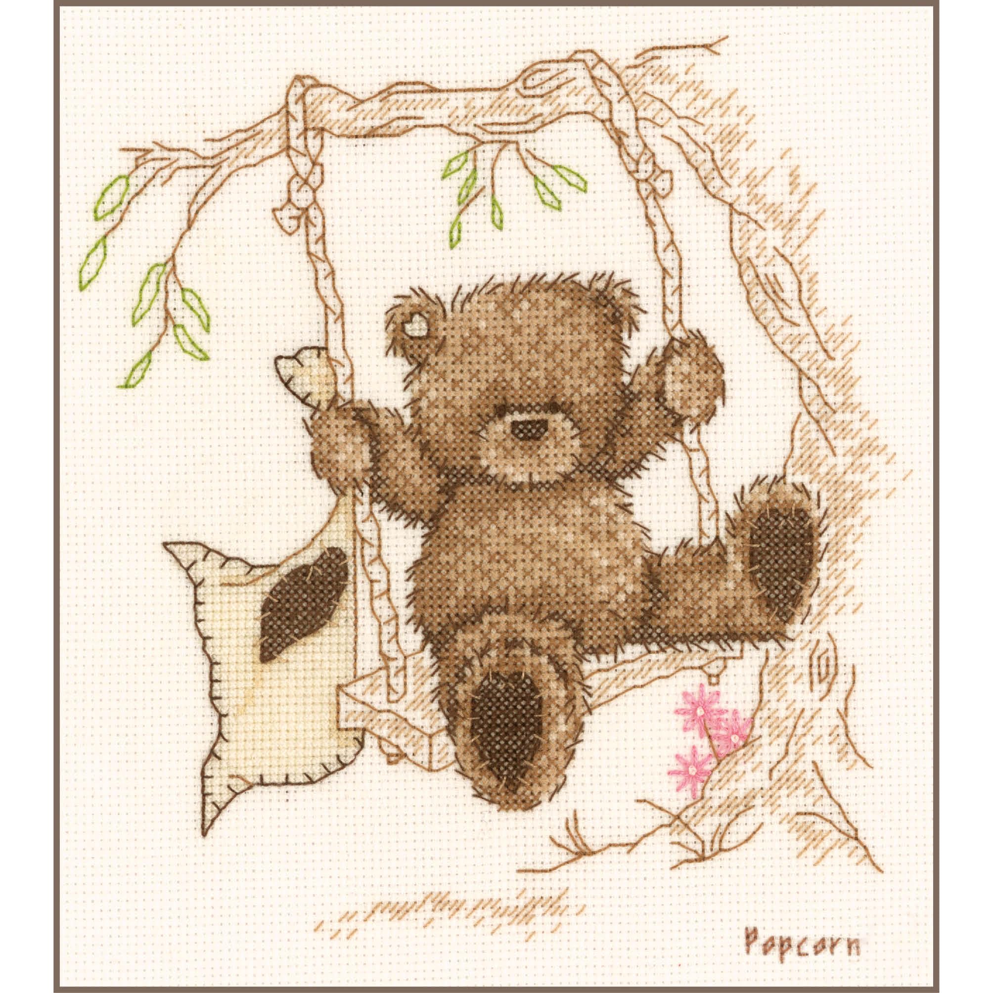 Vervaco Multi Popcorn On The Rope Swing Counted Cross Stitch, -Colour