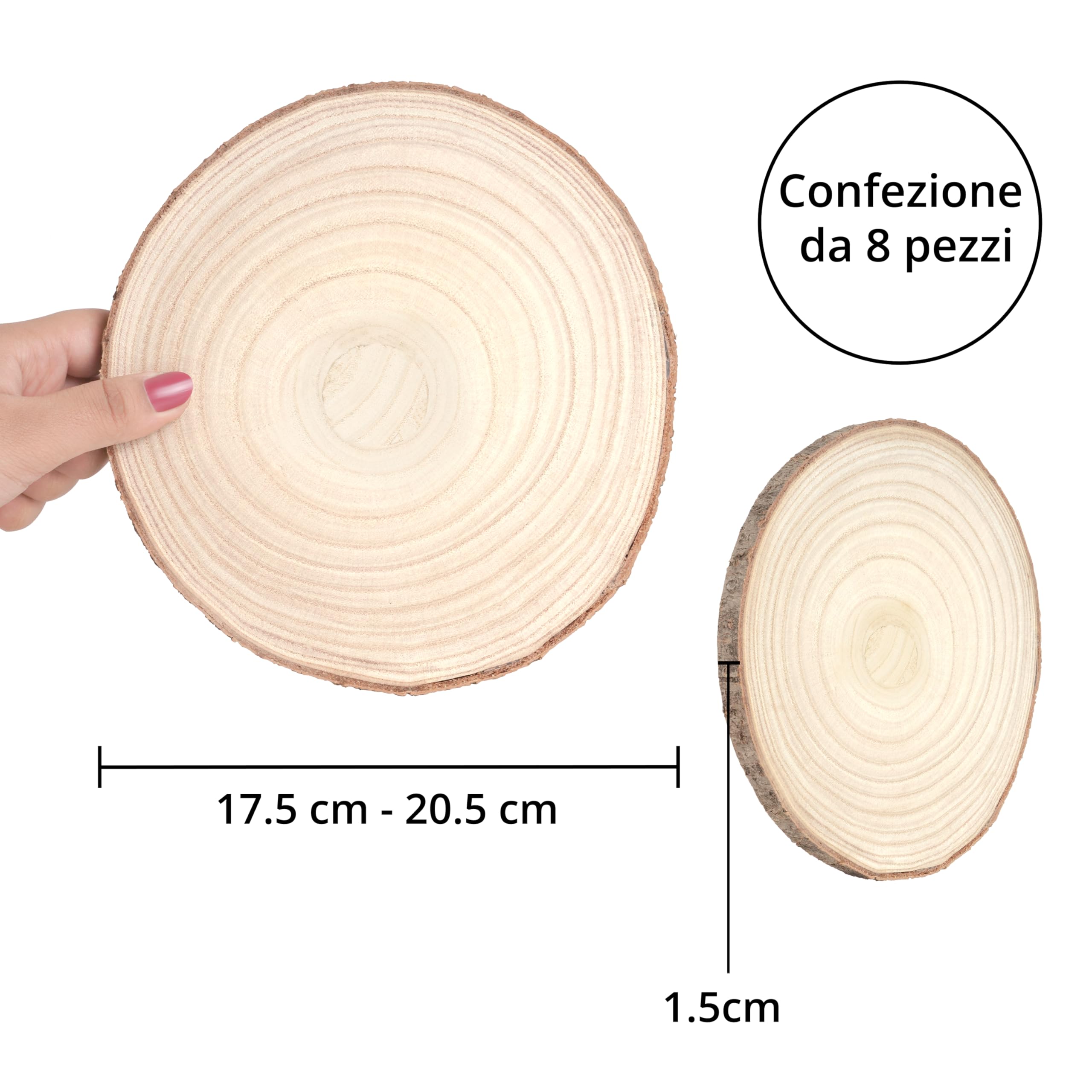 YXHZVON Dischi di Legno Grezzo Naturale, 100 Pezzi Dischi Legno a Forma di Cuore da 6 cm