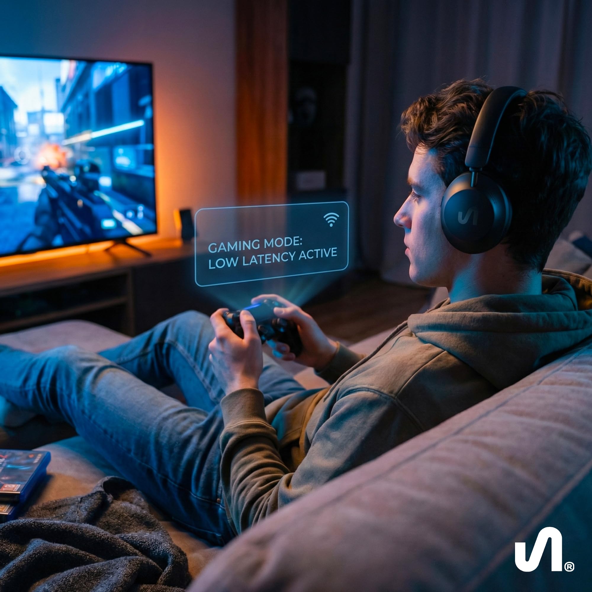 The Next Sound by Tiesto - Auriculares inalámbricos con cancelación de ruido, MX41H con micrófono, auriculares plegables Bluetooth 6.0 con modo de juego de baja latencia