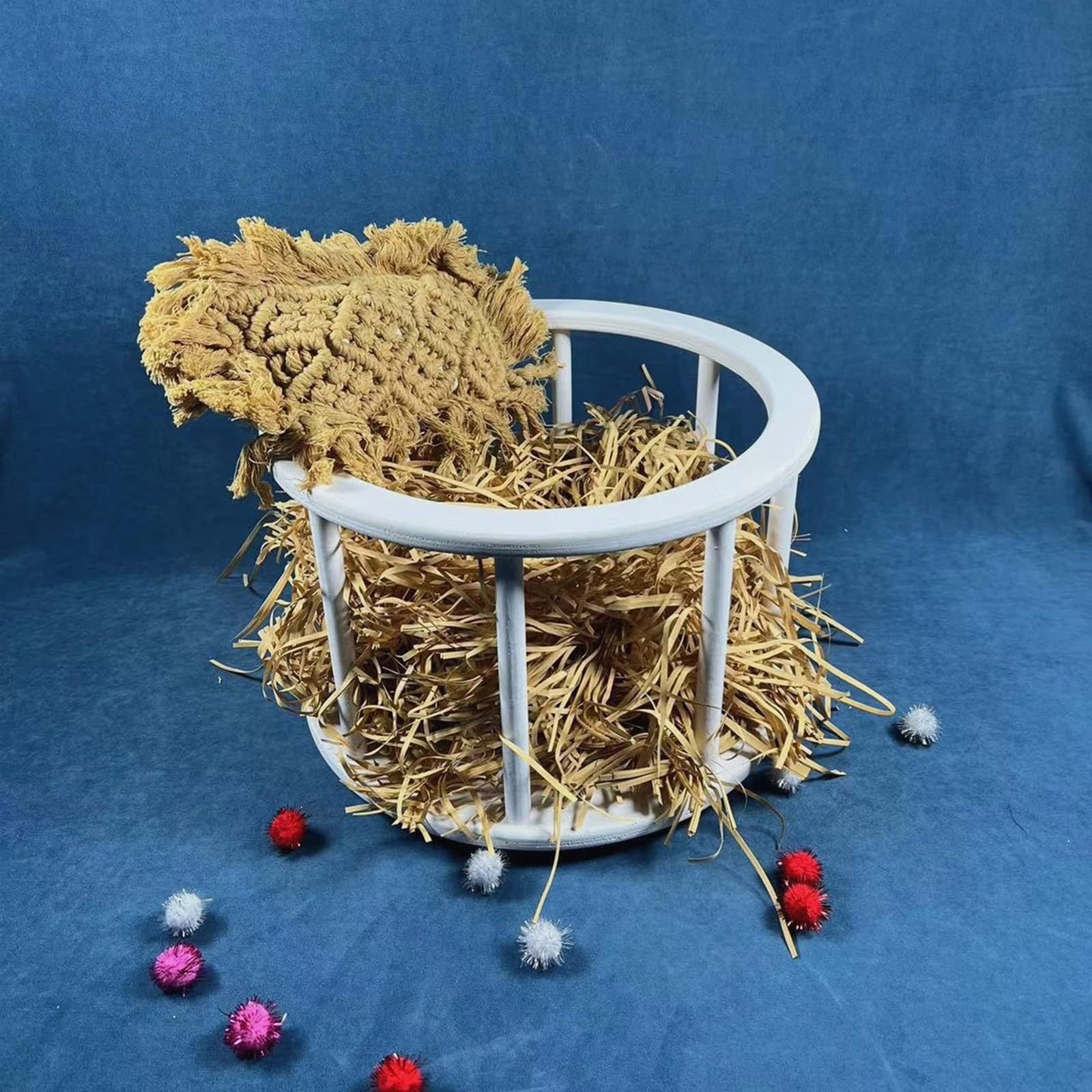 Cestino rotondo in legno Accessori per portatili Soggiorno confortevole per la fotografia infantile per catturare momenti preziosi Cestino fotografico per