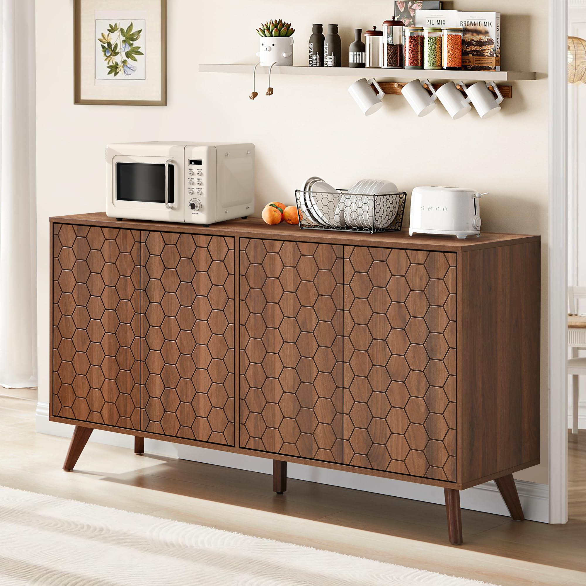 RARZOE 58'' Large Sideboard Buffet Cabinet with Storage