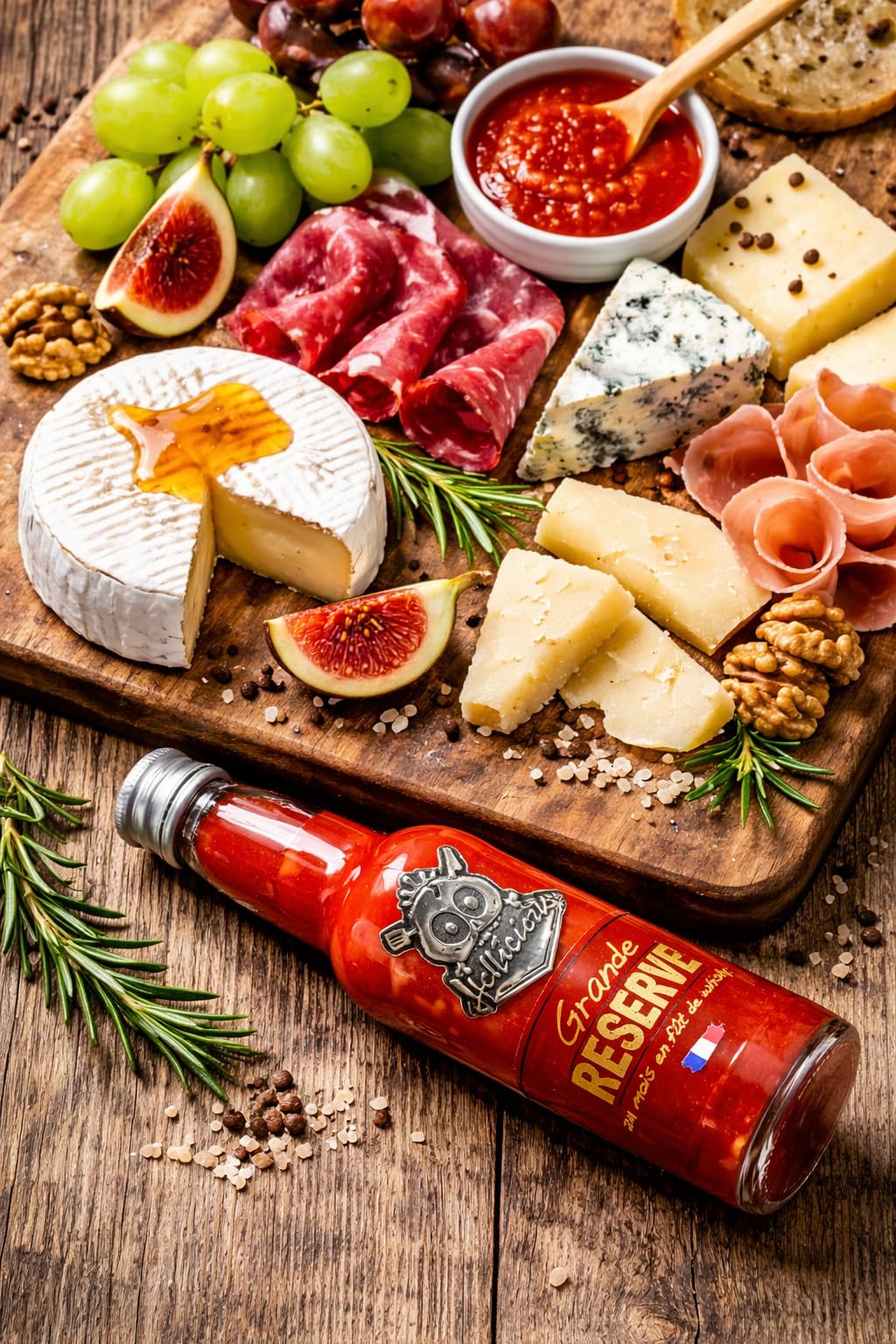 Sauce piquante Grande Réserve Hellicious - épicée et fermentée 24 mois en fût de whisky AWA - sauce authentique fabriquée en France