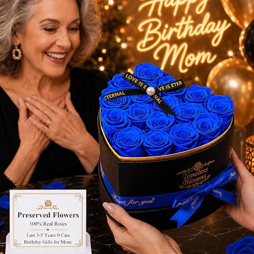 Birthday Gifts for Mom Preserved Flowers: Real 16 Roses in
