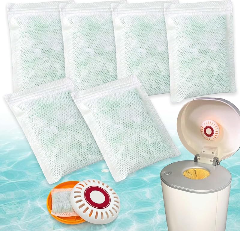 Diaper Pail Deodorizer for Munchkin Step and Pail Diaper Pails | Odor Removing Baking Refills Compatible with Arm & Hammer Puck Cartridge, Ocean Aroma, 6 PCS