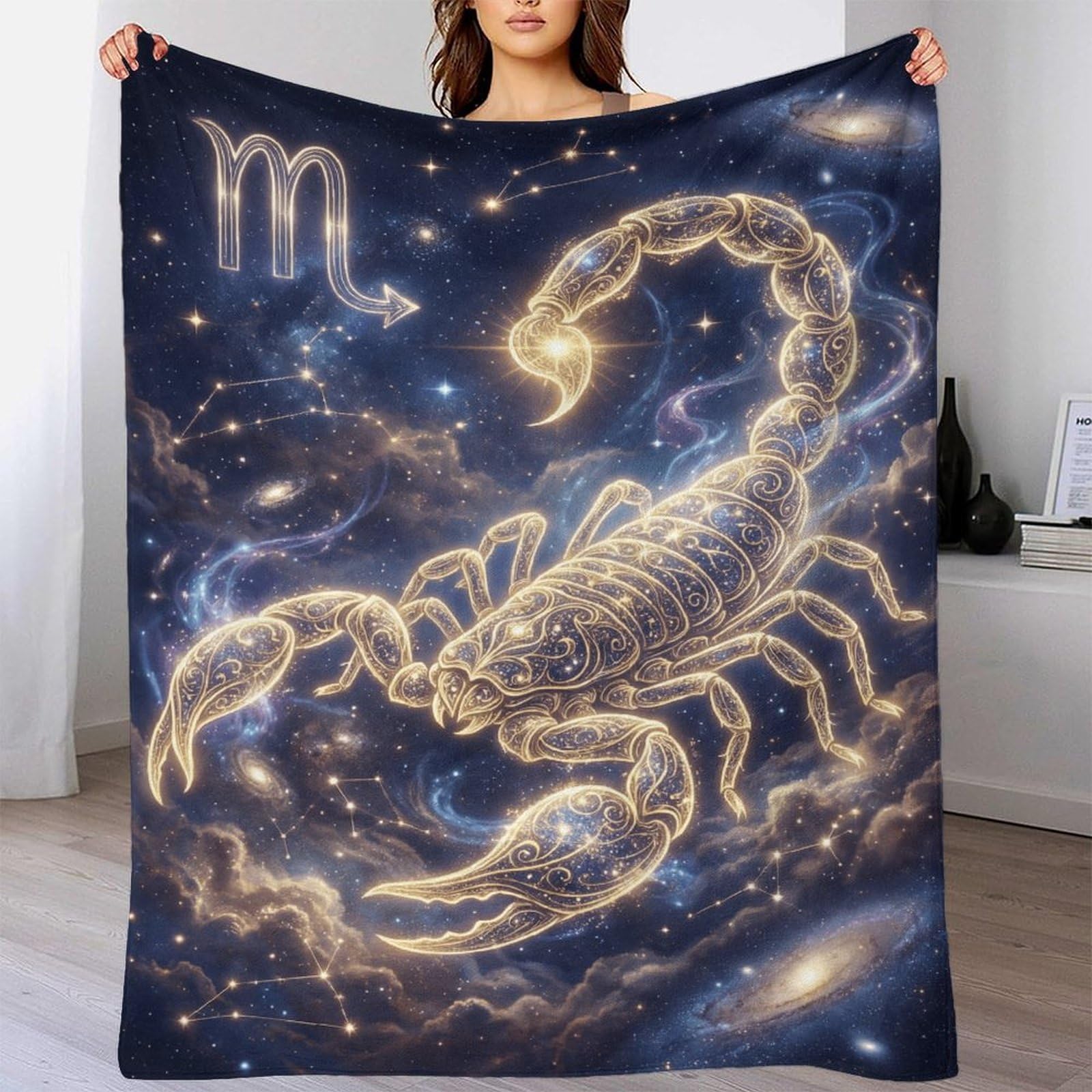 H3B8U2Y5 Scorpio Zodiac for for Flannel Throw Blanket, Bedroom Couch Travel