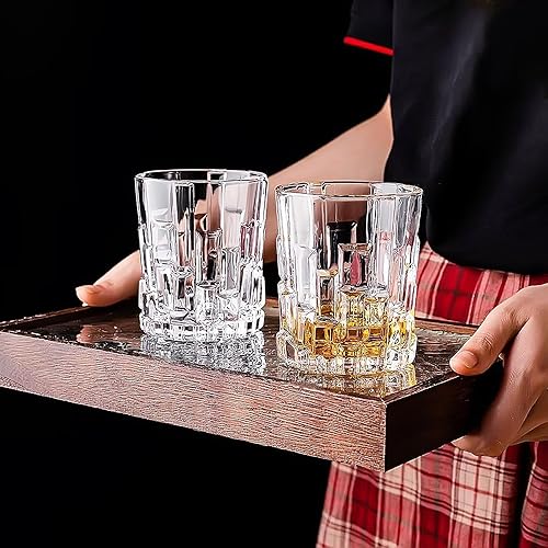 Miniatura 4 de binsakao Juego de 2 vasos de whisky con piedras de whisky de cristal con piedras de borbón escalofriantes y caja de madera, para hombres, papá,
