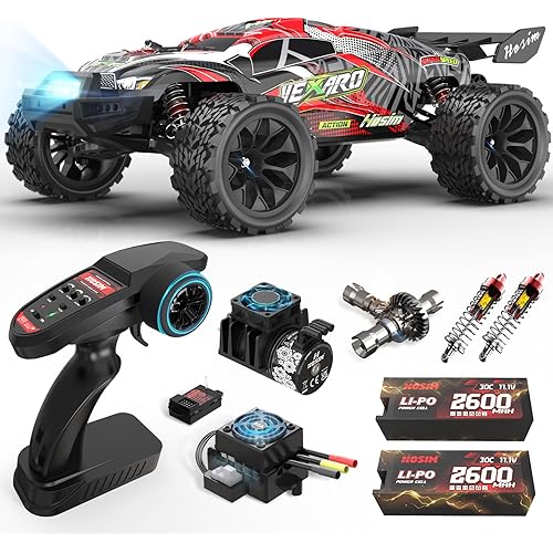 Hosim Mini 1:8 Brushless RC Cars for Adults, VEXARO MAX 50MPH High Speed Rc Trucks Fast, 4X4 Remote Control Car All Terrain RC Truggy Waterproof Off Road Hobby Large Monster Truck with 3S Battery