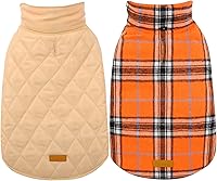 Vista 1 de Kuoser - Abrigo impermeable de invierno para perro, chaqueta reversible estilo británico, ropa para perro a cuadros, abrigo de nieve acogedor