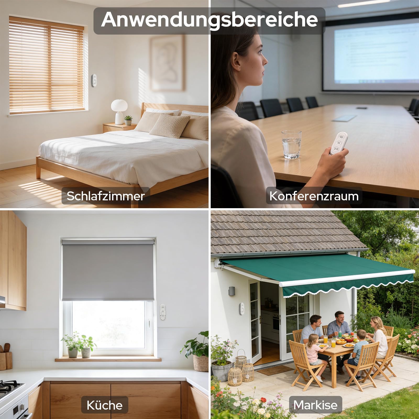 LoraTap Funk Rolladensteuerung Nachrüstset, für Rolladen, Jalousien und Markisen, bestehend aus RF Fernbedienung + Empfänger Modul, leichte Montage