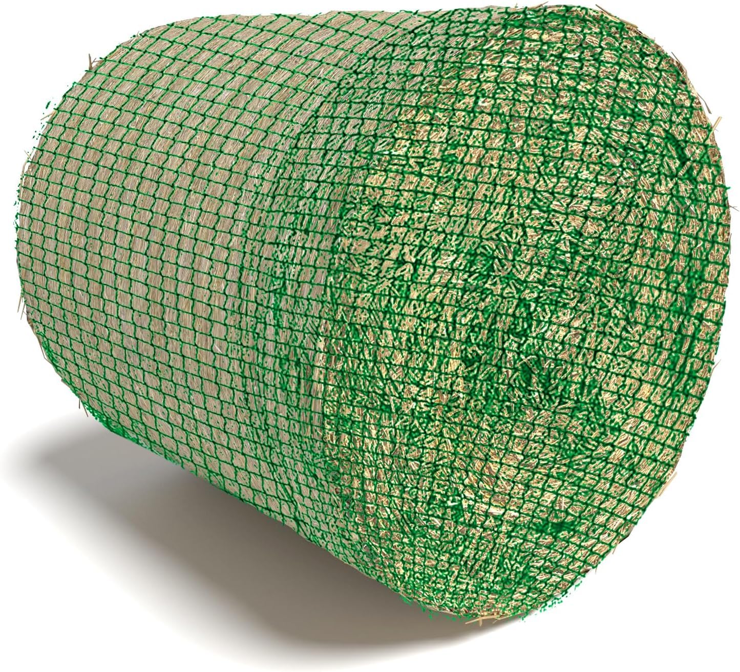 Heunetz für Rundballen, ø 180 cm Heunetz für Pferde Rundballen, Maschenweite 4,5 x 4,5cm, Engmaschiges Futternetz für Pferde Verlängerung der Fresszeiten (Grün, ø 180cm)